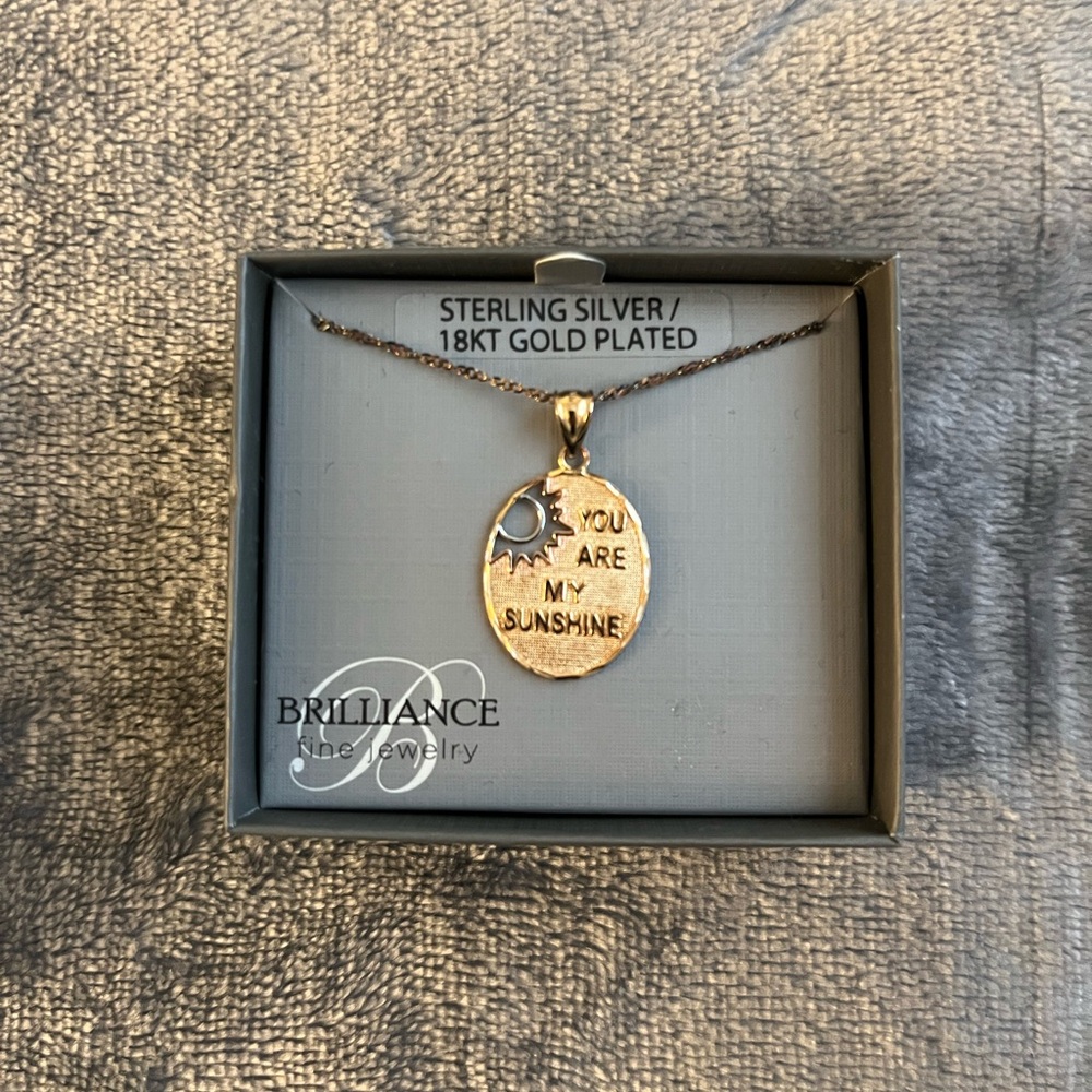 18KT Gold Plated 'You Are My Sunshine' Necklace